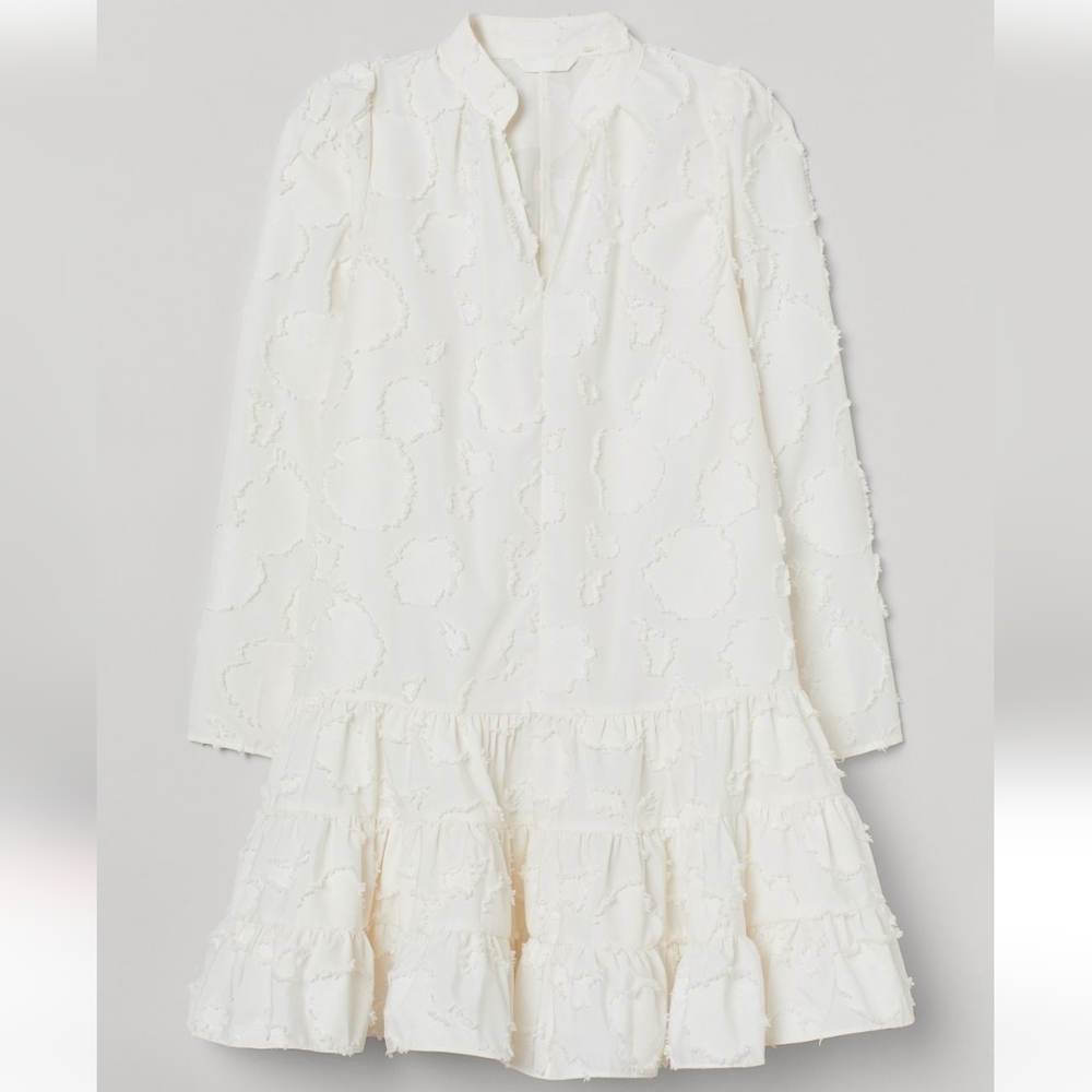 H&M Exclusive Jacquard Weave Shirt Dress Conscious - Cream, M